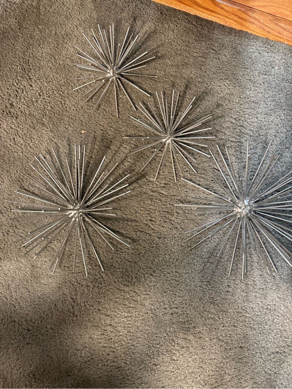 metallic starburst/sunburst wall décor pieces 4 piece set